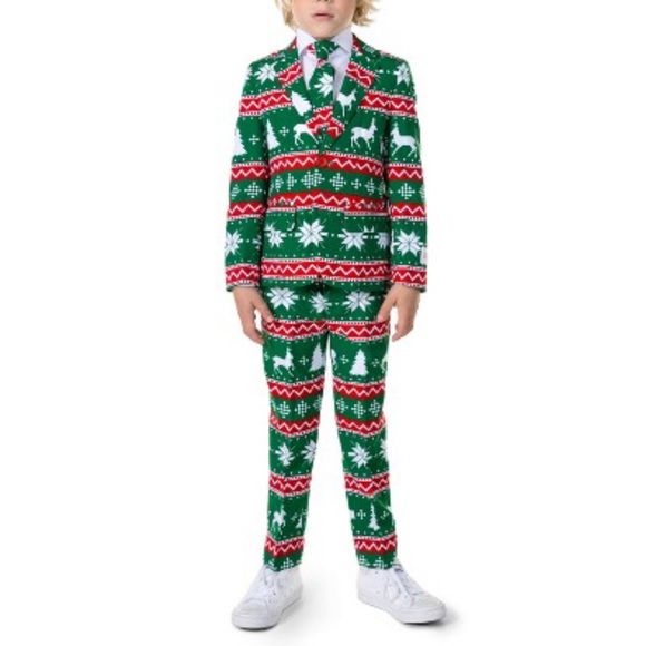 SUITMEISTER Boys Christmas Suit Festive Green size 4-6Y - Picture 1 of 9